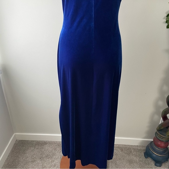 Vintage Vanessa Steven’s Velvet Velour Cheongsam Dress Size Medium - Picture 7 of 12